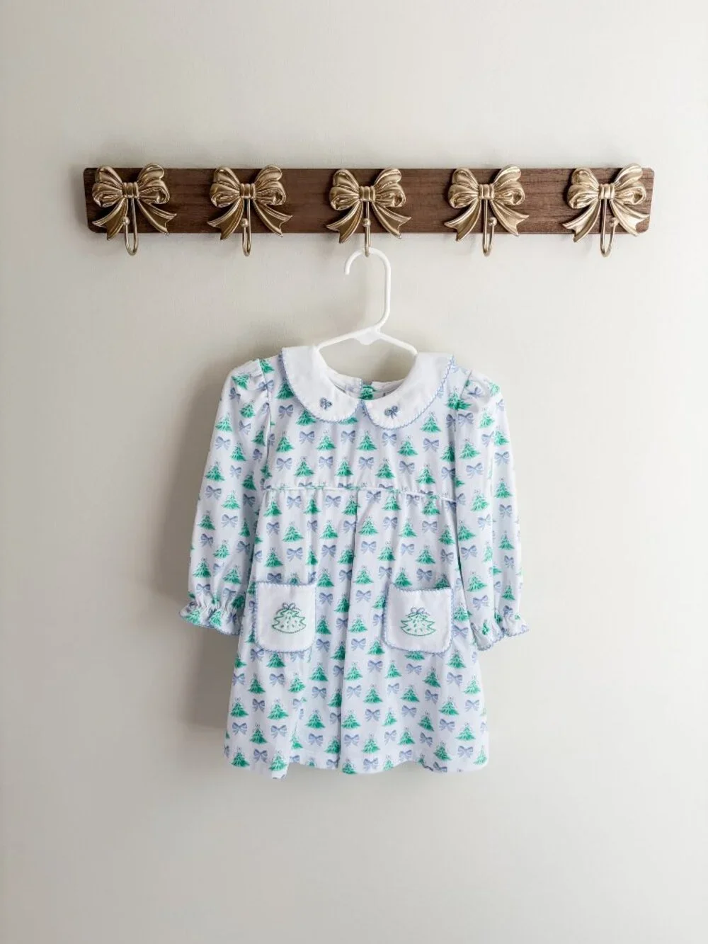 Shrimp and Grits kids girls size 2T Peter Pan collar Christmas dress
